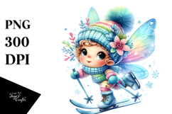 Baby Fairy with Skis, Transparent PNG Product Image 1