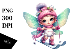 Baby Fairy with Skis, Transparent PNG Product Image 1