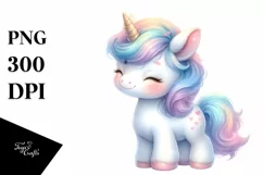 Pastel Baby Unicorn Bubble | Sublimation | Clipart Product Image 1