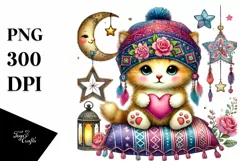 Cute Penguin Holding Heart PNG Product Image 1