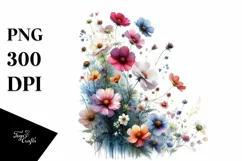 Vibrant Wild Flowers | Sublimation | Clipart Product Image 1