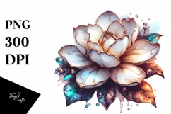 Shiny Gardenia Watercolor Splash | Clipart Product Image 1