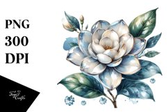 Shiny Gardenia Watercolor Splash | Clipart Product Image 3