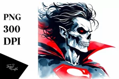 Skull with Hair Vampire Superhero PNG Product Image 3