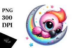 Colorful Baby Flamingo Clipart Product Image 3