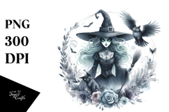 Evil Witch with Cat PNG Product Image 1