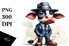 Expressive Big Eyes Cow | Sublimation | Clipart Product Image 1
