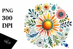 Simple Colorful Whimsical Sun PNG Product Image 1