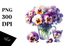 with Pansies | Vibrant Art Clipart Product Image 1