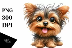 Crazy Funny Yorkipoo Watercolor | Clipart Product Image 3
