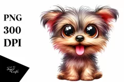 Crazy Funny Yorkipoo Watercolor | Clipart Product Image 1