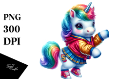 Baby Unicorn in Collegiate Shag Dress, Transparent PNG Product Image 1