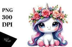 Expressive Baby Unicorn with Cool Haircut, Transparent PNG Product Image 1