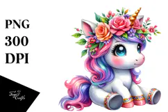 Expressive Unicorn with Cool Haircut PNG Product Image 1