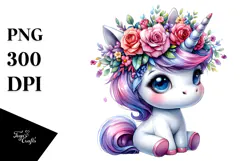 Expressive Baby Unicorn PNG Product Image 1