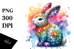 Colorful Diamond Bunny PNG Product Image 1