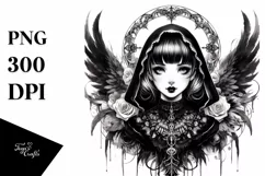 Detailed Gothic Girl PNG Product Image 1