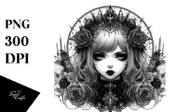 Vibrant Gothic Girl PNG Product Image 1