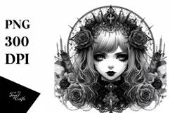 Vibrant Gothic Girl PNG Product Image 1
