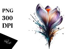 Abstract Crocus with Watercolor Splash Product Image 1