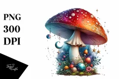 Detailed Pastel Magical Mushroom PNG Product Image 1