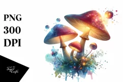 Detailed Pastel Magical Mushroom PNG Product Image 3