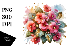 y Impatiens Watercolor PNG Product Image 1