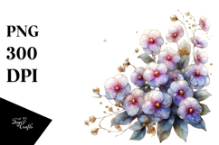 y Impatiens Watercolor PNG Product Image 1