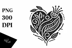 Simple Tattoo Style Heart PNG Product Image 1
