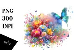Colorful Butterfly Painting PNG Product Image 1