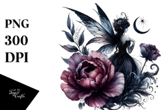 Gothic Fairy with Creative Flower View PNG Product Image 1