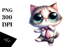 Whimsical Cat Dancing in Bow Tie PNG Product Image 1