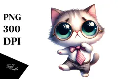 Whimsical Cat Dancing in Bow Tie PNG Product Image 1