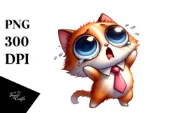 Whimsical Cat Dancing in Bow Tie PNG Product Image 1
