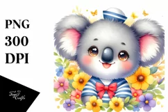 Colorful Baby Koala Sailor Watercolor Product Image 3