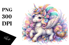 colorful Baby Unicorn with Mardi Gras Parade Product Image 1