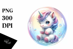 Baby Unicorn in Bubble | Clipart Product Image 1