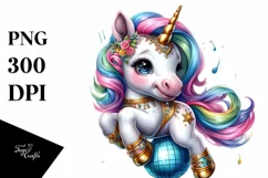 colorful Baby Unicorn with Dance Hall Product Image 1