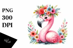 Vibrant Flamingo Flower Crown Product Image 1