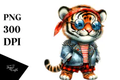 Baby Tiger Dressed for Beach PNG Product Image 1