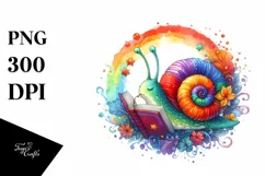 Colorful Snail Reading Book | Sublimation | Clipart Product Image 3