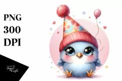 Baby Bird with Party Hat PNG Product Image 3