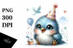 Baby Bird with Party Hat PNG Product Image 3