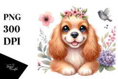 Happy Cocker Spaniel Baby PNG Product Image 1
