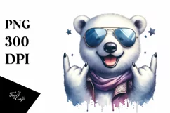 Vibrant Polar Bear Rocker Sunglasses Clipart Product Image 1
