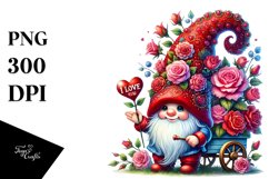 Valentines Gnome with I Love You Sign PNG Product Image 1