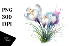 Metallic Crocus Watercolor PNG Product Image 1