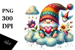 Adorned Gnome Holding Heart PNG Product Image 1