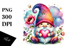 Adorned Gnome Holding Heart PNG Product Image 1
