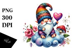 Adorned Gnome Holding Heart PNG Product Image 1